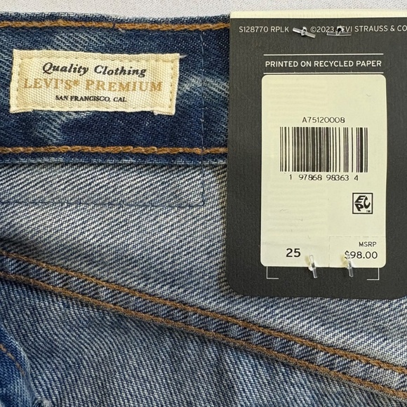 Levi’s Ankle Column Skirt, Waist 25, Distressed Blue (Medium Wash), NWT - Picture 3 of 16